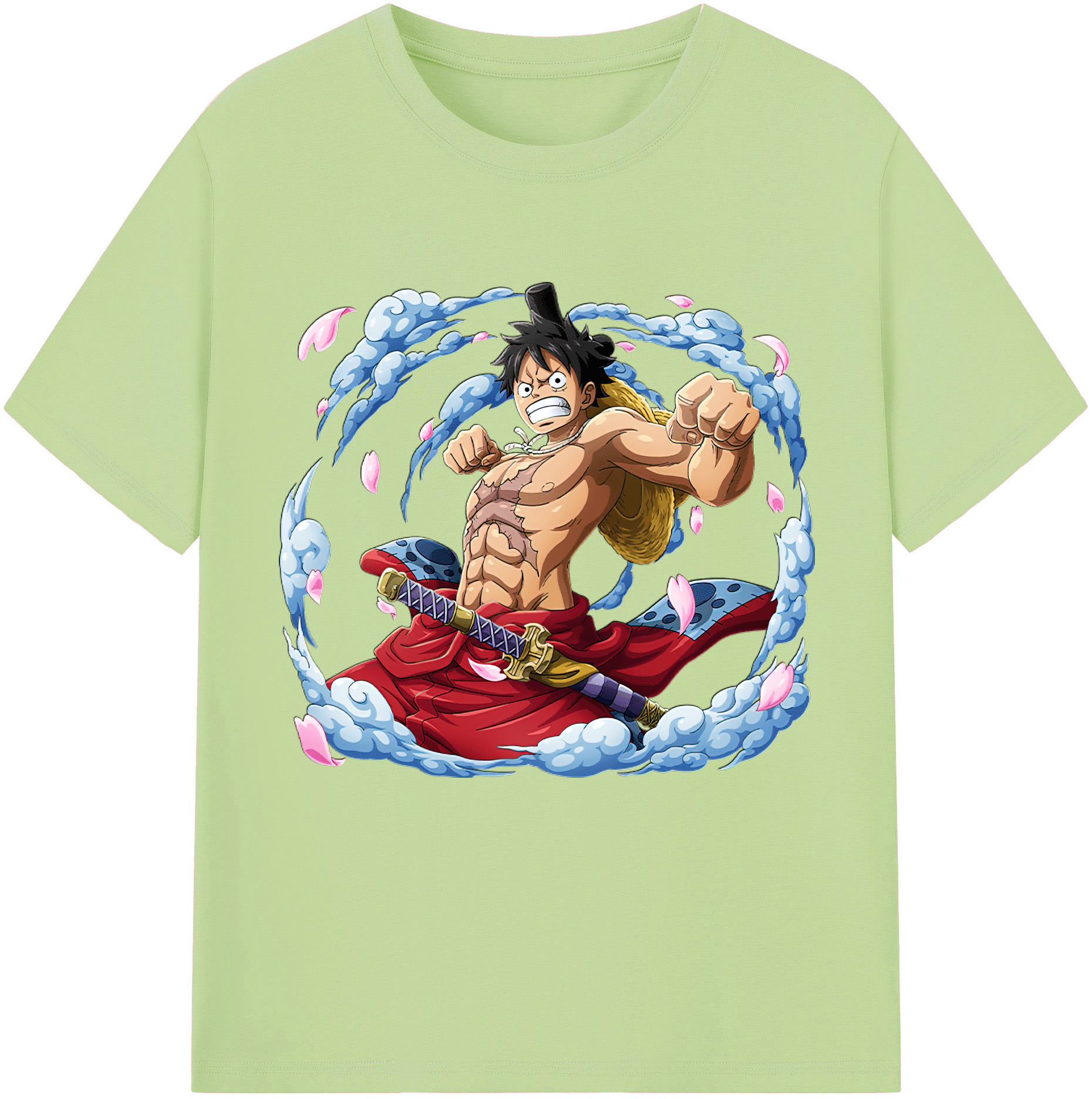 ワンピース モンキー・D・ルフィ ONE PIECE Monkey D. Luffy 綿100％半袖Tシャツ（フロントプリント）